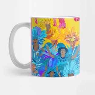 Samba Dancers, Music Festival, Mardi Gras Carnival Festive Arrangement Abstract Contemporary Modern Art Mug